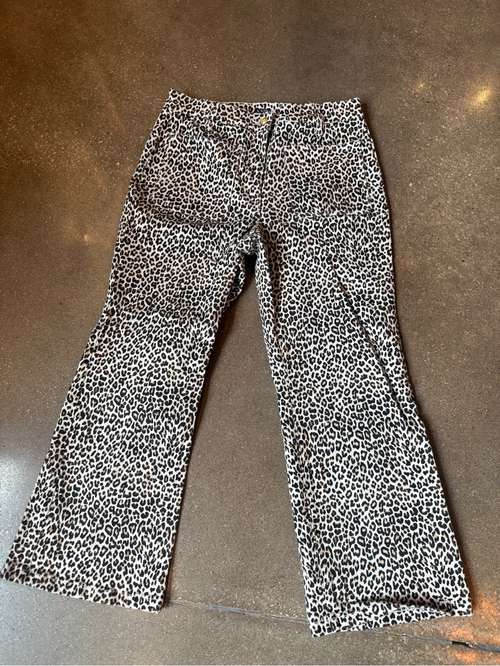 J. Crew Leopard Print Waistband Pants - Black & Cream